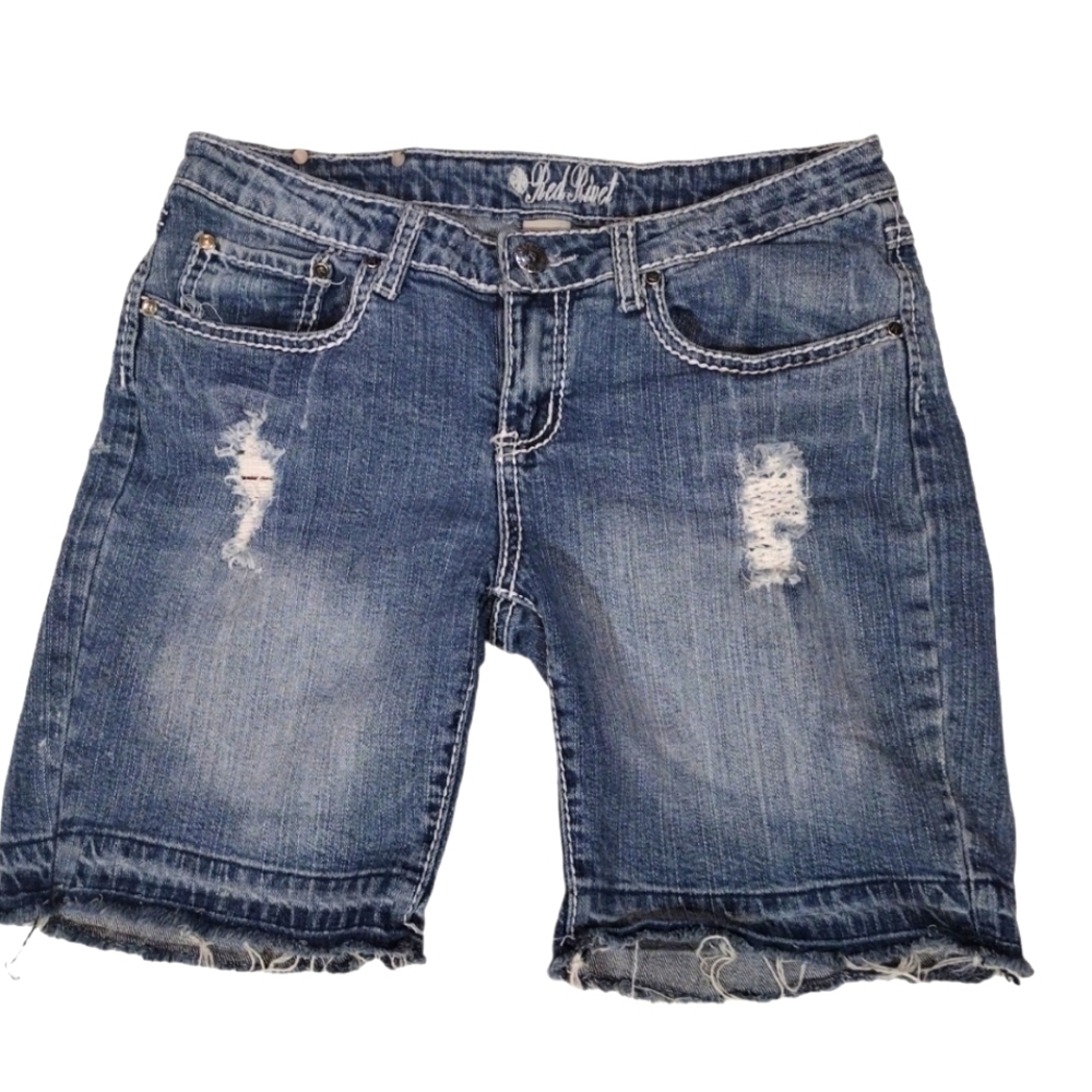 Red Rivet Shorts - Picture 3 of 7